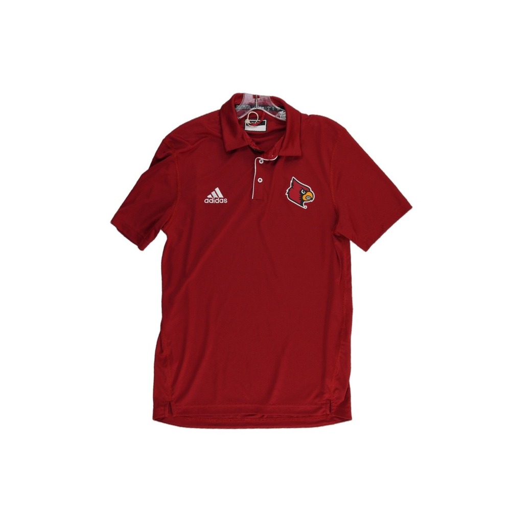 Adidas Polo Shirt Mens Size Small Red Louisville Cardinals Performance‎ Golf UL